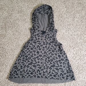 Art Class Brown Black Animal Print Sleeveless Hooded Girls Toddler Shirt 2T